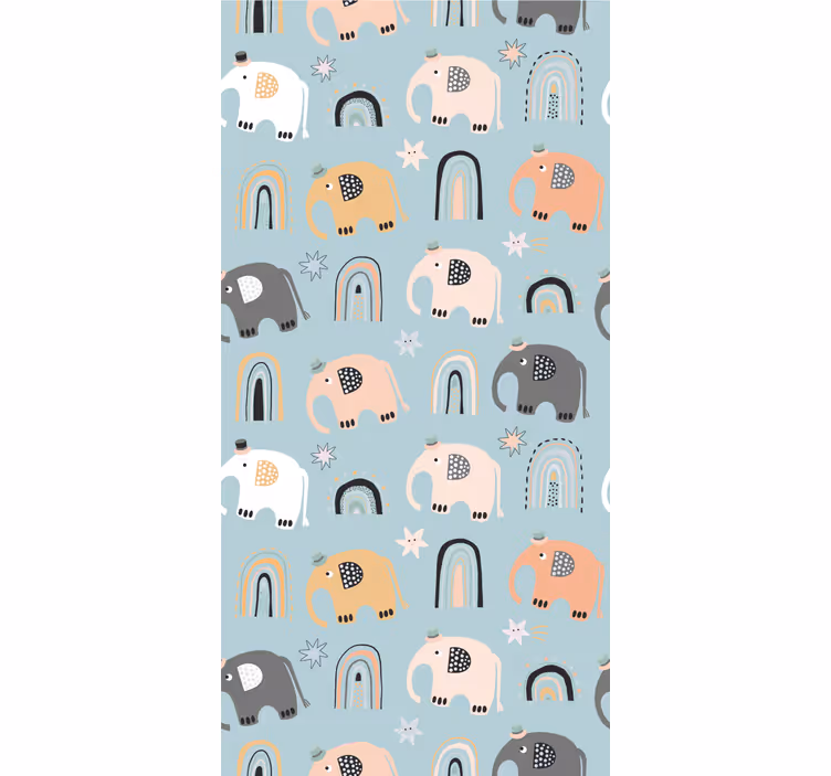 Papel mural infantil motivos de elefante arcoiris - TenVinilo