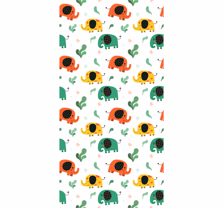 Papel mural elefantes patrón de elefante juguetón - TenVinilo