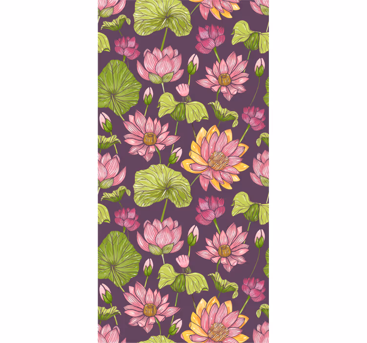 Papel pintado flores patrón de floración botánica - TenVinilo