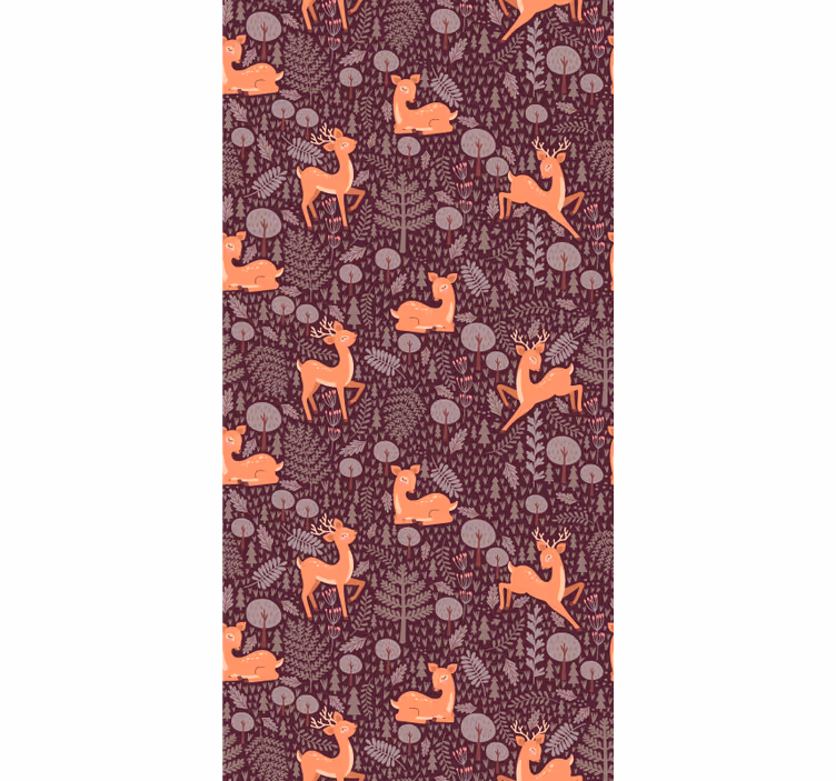 Papel mural animal patrón de bosque leonado - TenVinilo