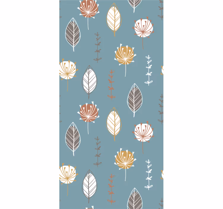 Papel mural hojas patrón de motivos botánicos - TenVinilo