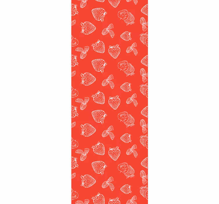 Papel pintado flores bosquejo de fresa - TenVinilo