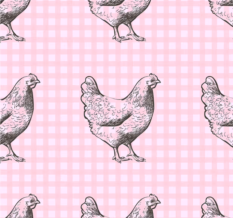 Papel mural cocina decoración con estampado de gallina - TenVinilo