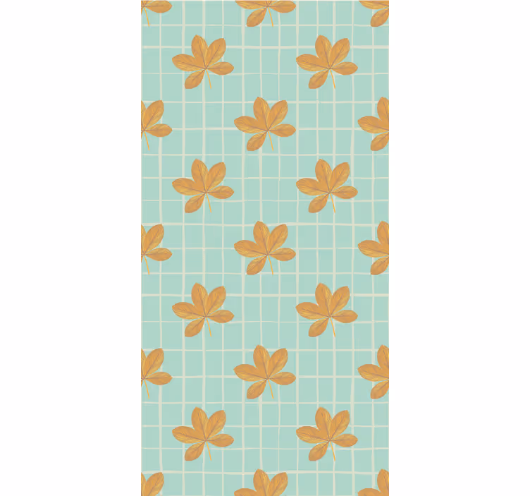 Papel pintado flores patrón de cuadrícula floral - TenVinilo