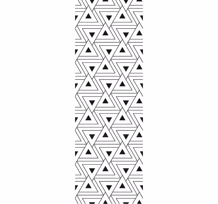 Papel mural baño contorno triangular en blanco y negro - TenVinilo