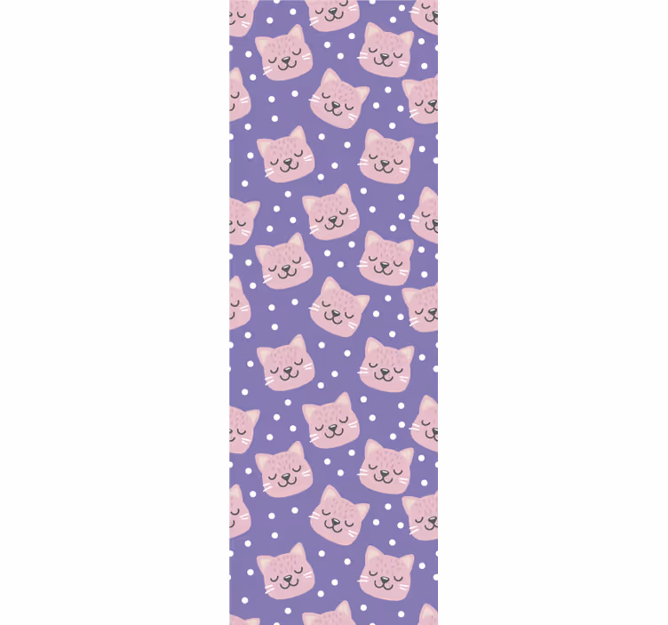 Papel mural bebé patrón de gato de polca - TenVinilo