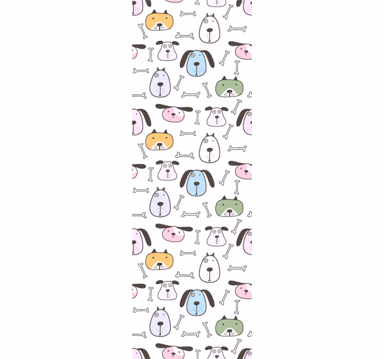 Papel mural perros amigos caninos de dibujos animados - TenVinilo