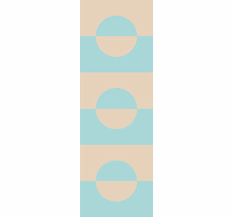 Papel pintado lunares Círculos azul claro y beige - TenVinilo