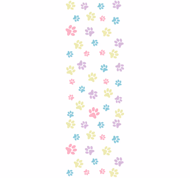 Papel pintado perros Fantásticas patas de perro de colores - TenVinilo