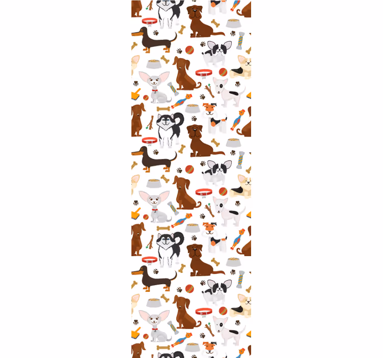 Papel mural perros personajes caninos - TenVinilo