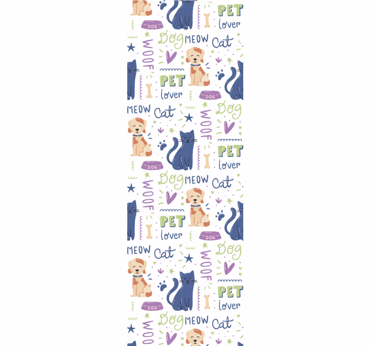 Papel mural animales patrón para amantes de las mascotas - TenVinilo