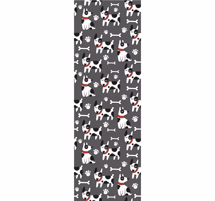 Papel mural perros ilustración canina juguetona - TenVinilo