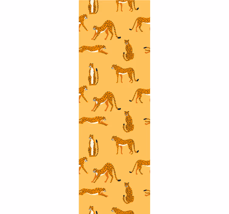 Papel mural animal leopardos juguetones - TenVinilo