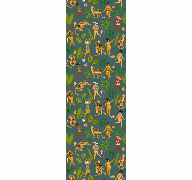 Papel mural animal motivo de danza de la jungla - TenVinilo