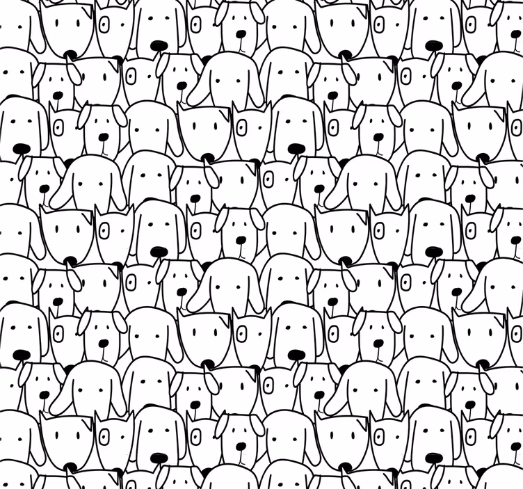 Papel mural perros ilustración canina - TenVinilo