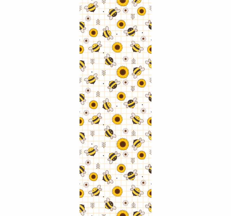 Papel mural animal patrón de girasoles de abejas - TenVinilo
