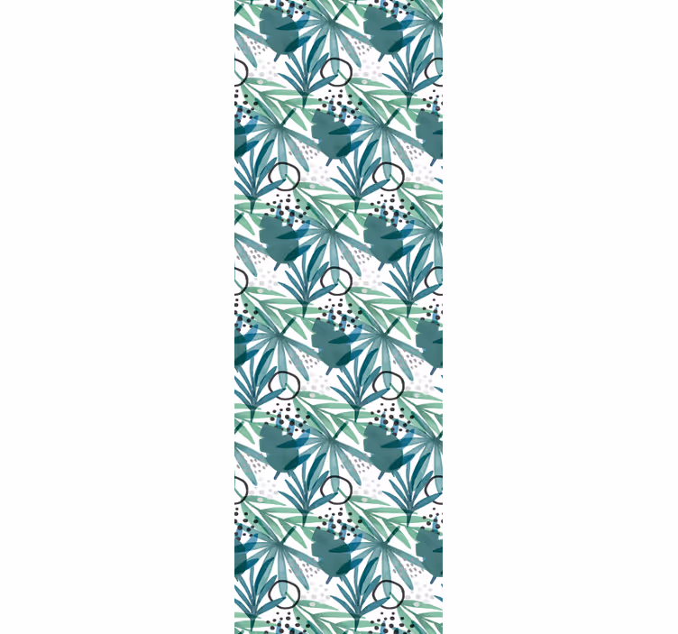 Papel mural hojas geométrico tropical - TenVinilo