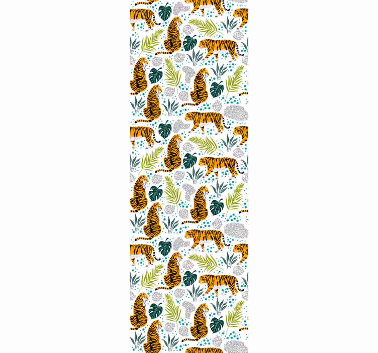 Papel mural animal tigres y follaje - TenVinilo