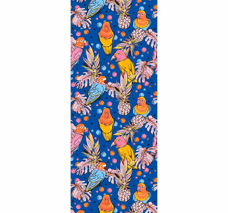 Papel mural loros oasis de loros tropicales - TenVinilo