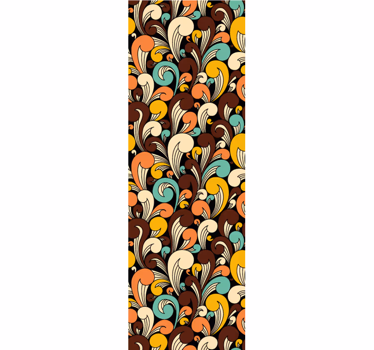 Papel mural ornamental motivo de remolino retro - TenVinilo