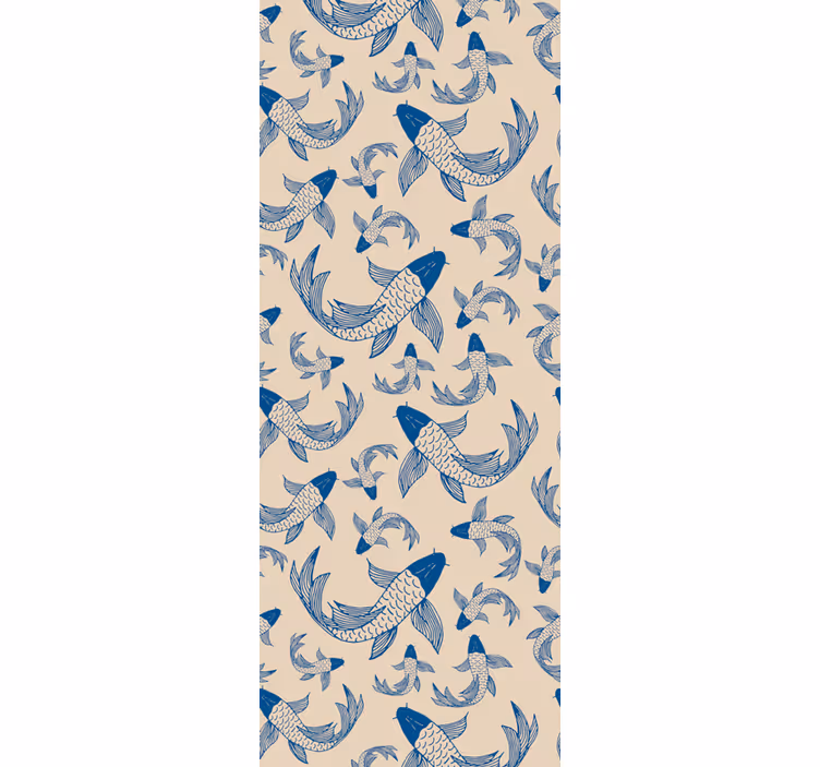 Papel mural animal patrón de pez koi - TenVinilo
