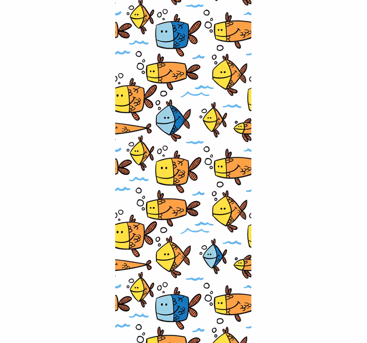 Papel mural peces diversión de dibujos animados acuáticos - TenVinilo