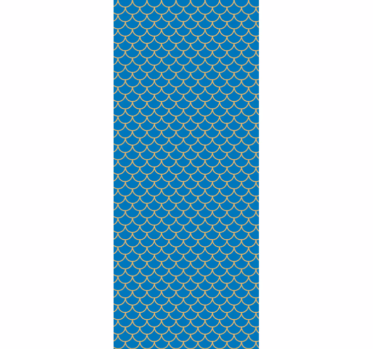 Papel pintado baño Patrón de escamas de pescado azul - TenVinilo