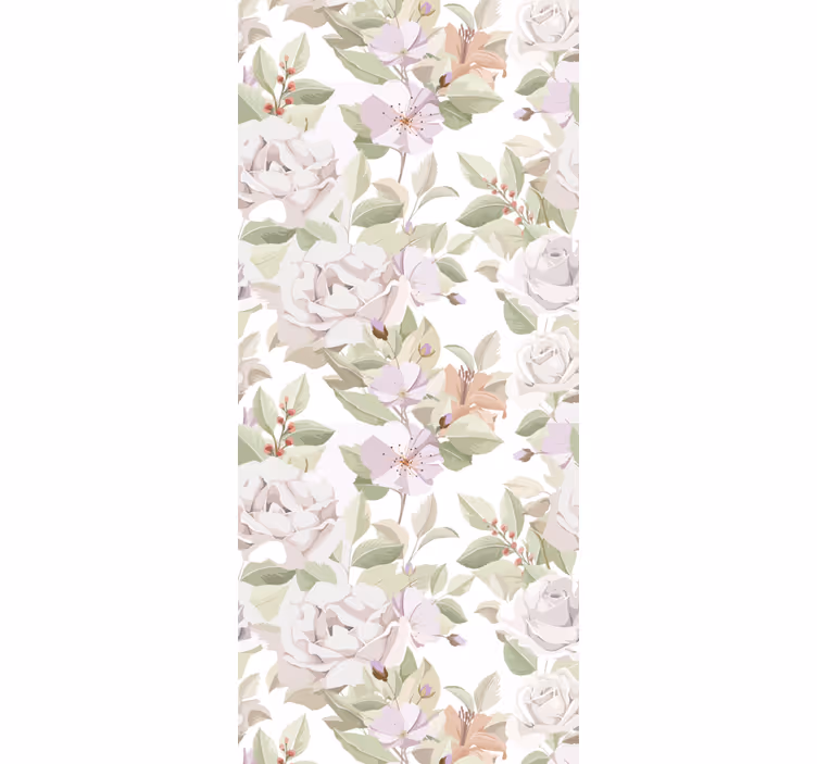 Papel pintado flores conjunto de flores florales - TenVinilo