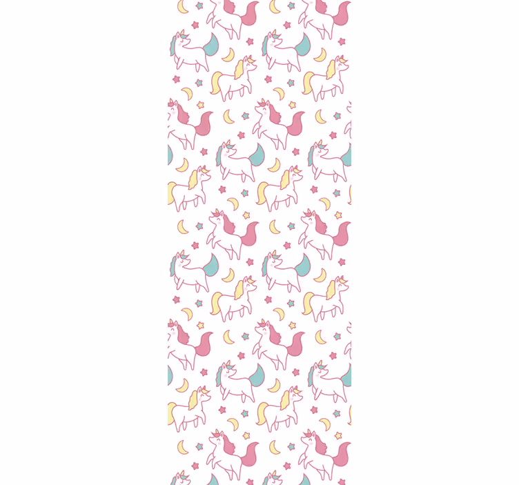 Papel mural bebé patrón de unicornios - TenVinilo