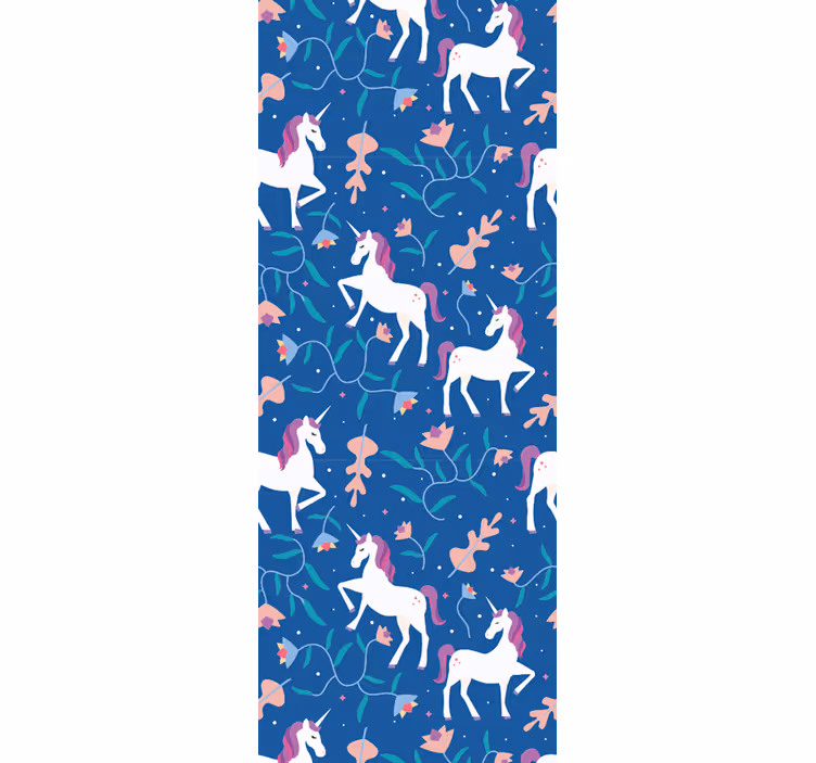 Papel mural animal patrón de fantasía de unicornio - TenVinilo
