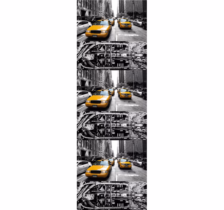Papel mural ciudades escena de taxi urbano - TenVinilo