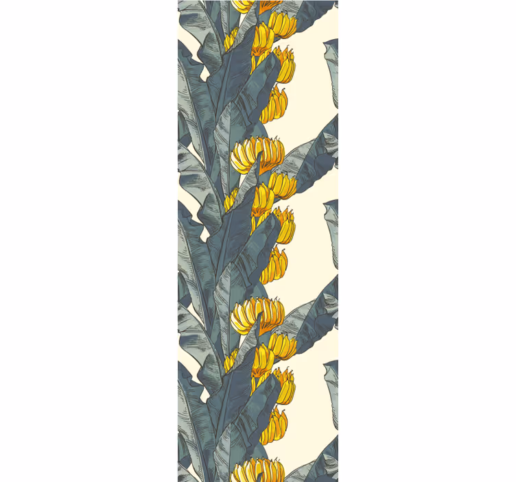 Papel mural naturaleza flores de hoja de plátano - TenVinilo