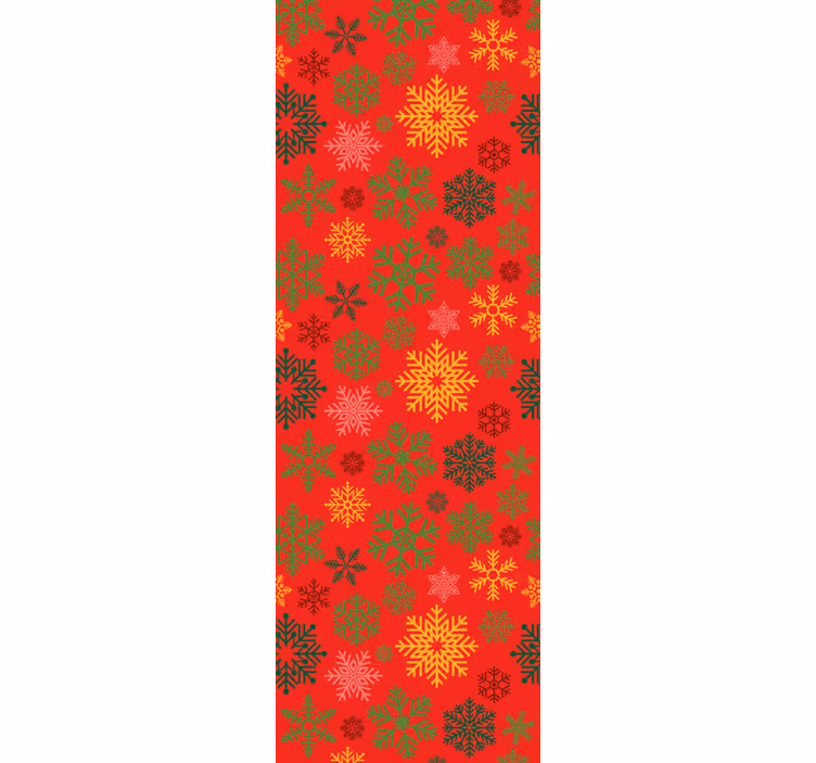 Papel mural navideño patrón de copos de nieve festivos - TenVinilo