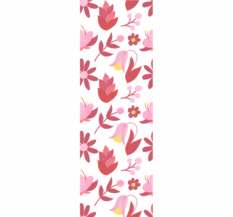 Papel mural floral arreglo de ramo rosa - TenVinilo