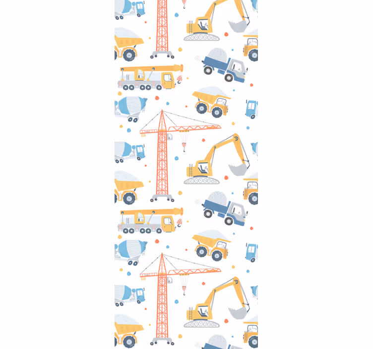 Papel mural infantil motivos de construcción - TenVinilo