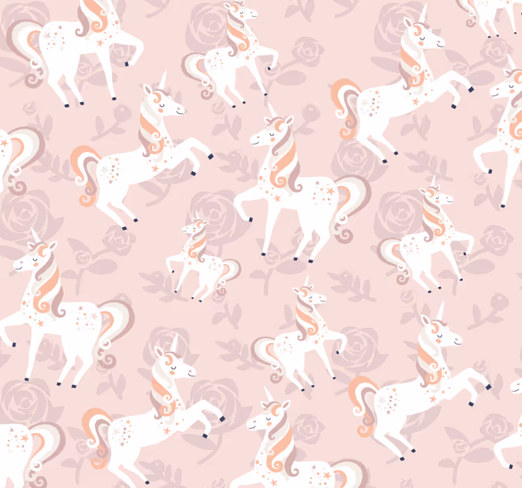 Papel mural mariposas patrón de unicornio - TenVinilo