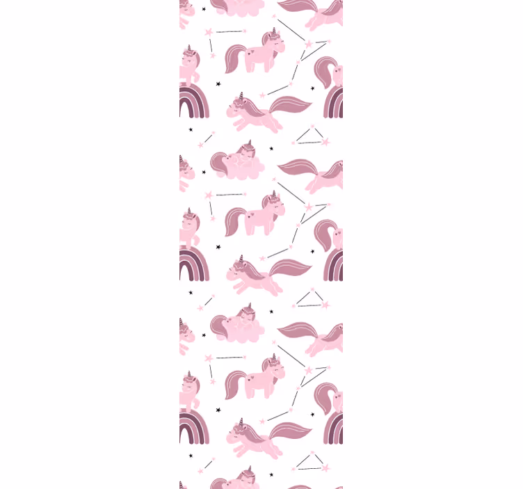 Papel mural infantil patrón de unicornio de fantasía - TenVinilo