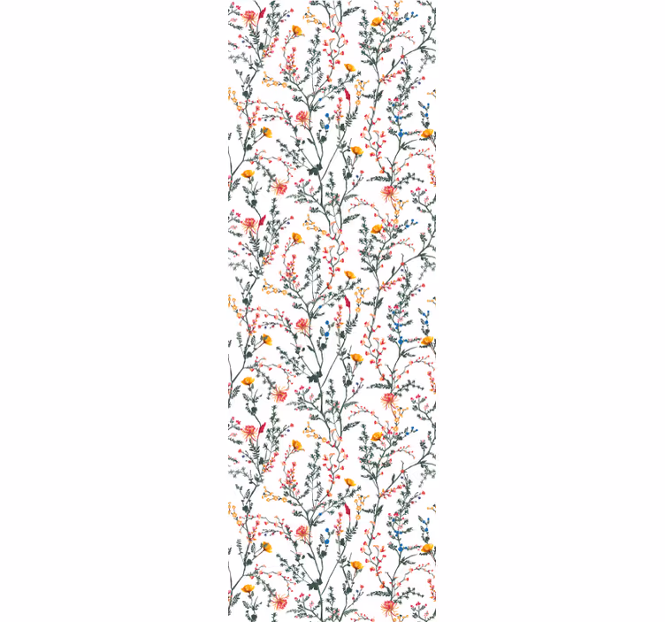 Papel pintado flores Delgadas flores de jardín minimalistas - TenVinilo