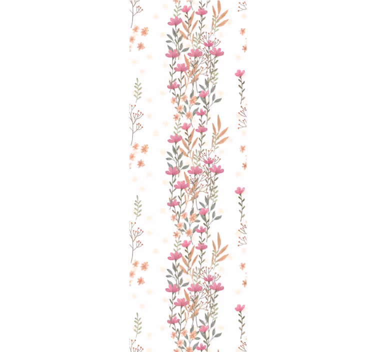 Papel pintado flores rayas verticales florales - TenVinilo