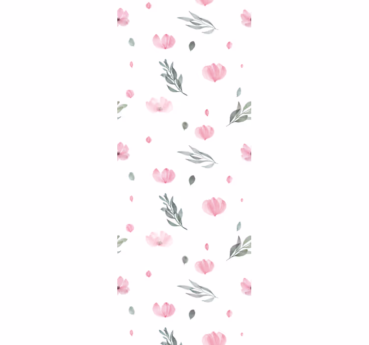 Papel pintado infantil Pequeñas flores rosadas minimalistas - TenVinilo