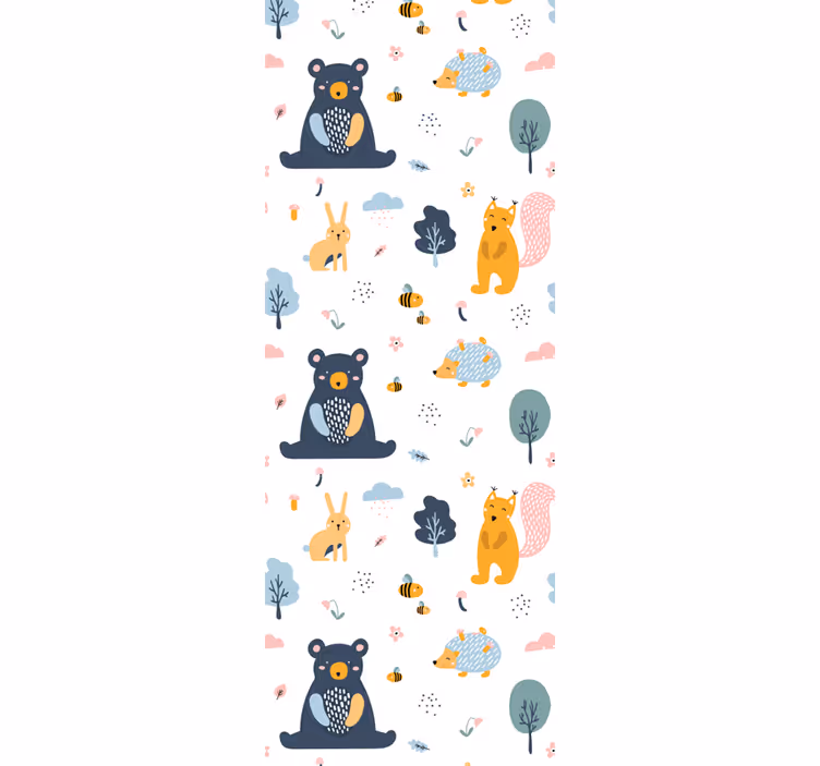 Papel mural bebé animales del bosque - TenVinilo
