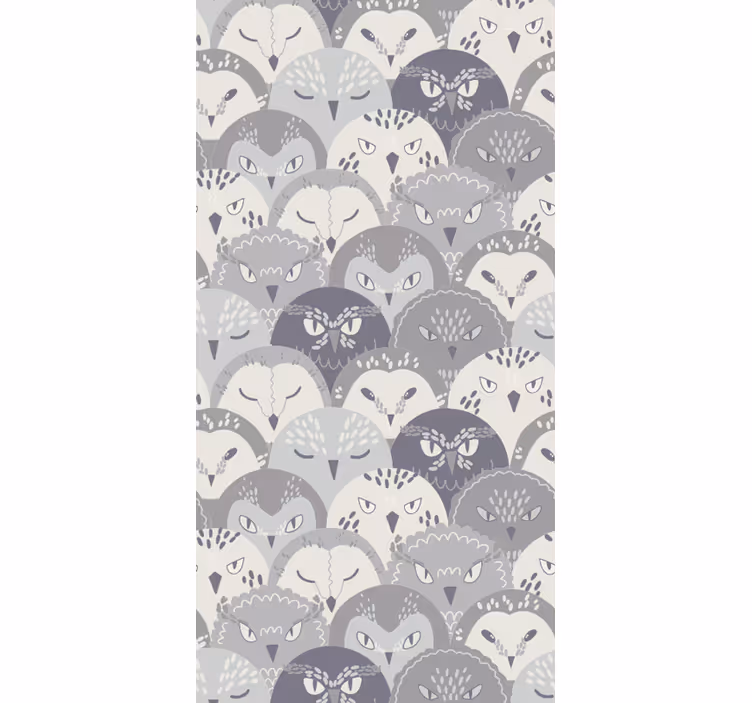 Papel mural pájaros patrón con motivo de gato - TenVinilo
