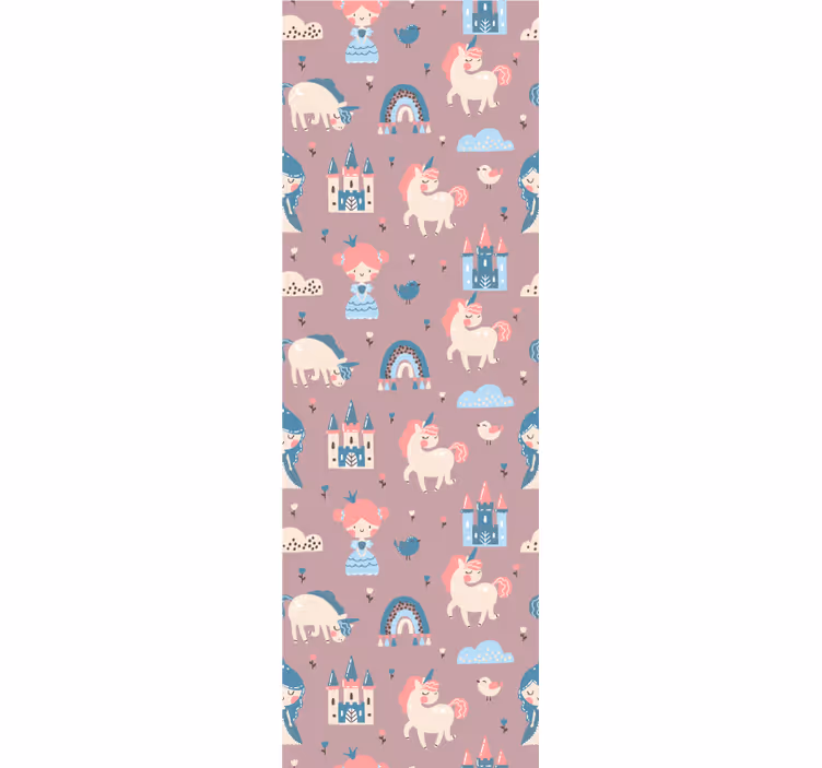 Papel mural bebé unicornios de cuento de hadas - TenVinilo