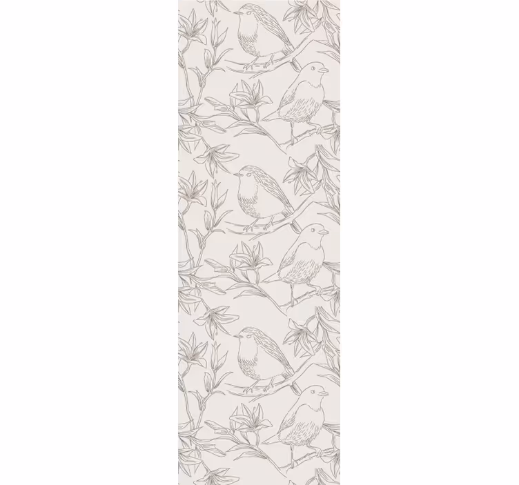 Papel mural pájaros diseño de boceto de pájaro - TenVinilo