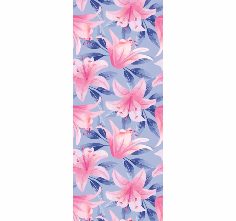 Papel mural floral elegante patrón de lirio - TenVinilo