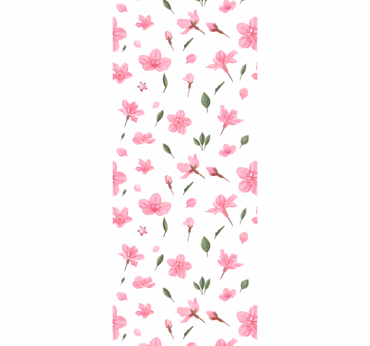 Papel pintado flores patrón de flor rosa - TenVinilo