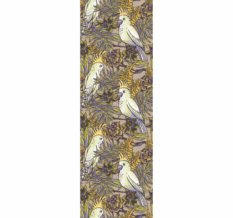 Papel mural animal patrones de aves tropicales - TenVinilo