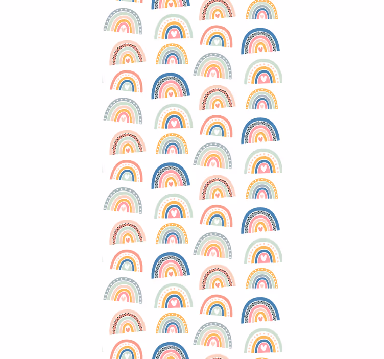 Papel pintado infantil Patrón de arco iris minimalista colorido - TenVinilo