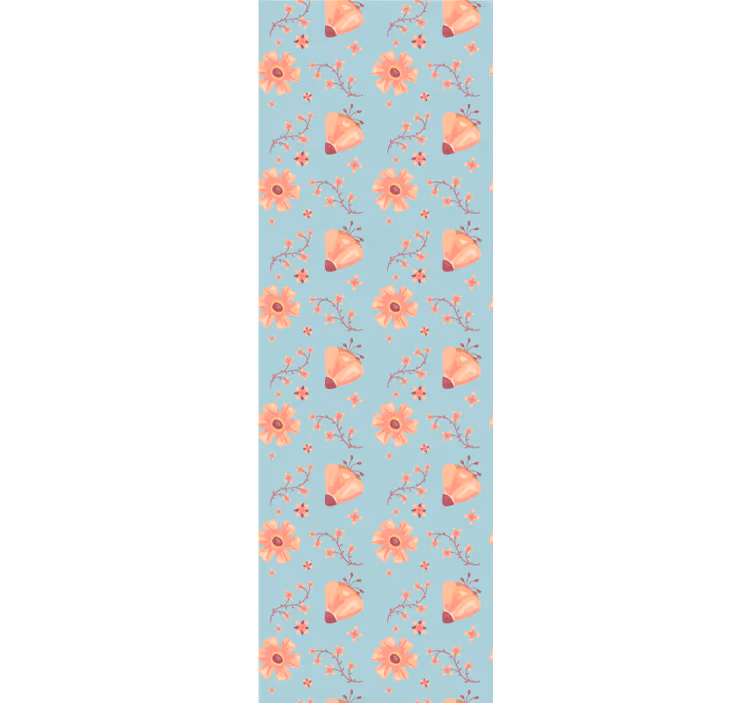Papel pintado flores patrón floral de mariposas - TenVinilo
