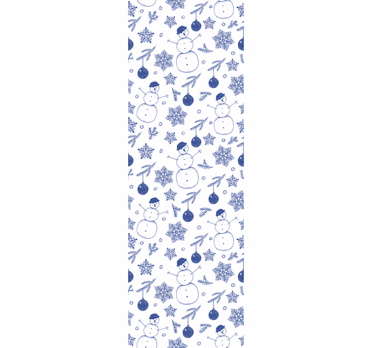 Papel mural navideño patrón de muñecos de nieve navideños - TenVinilo
